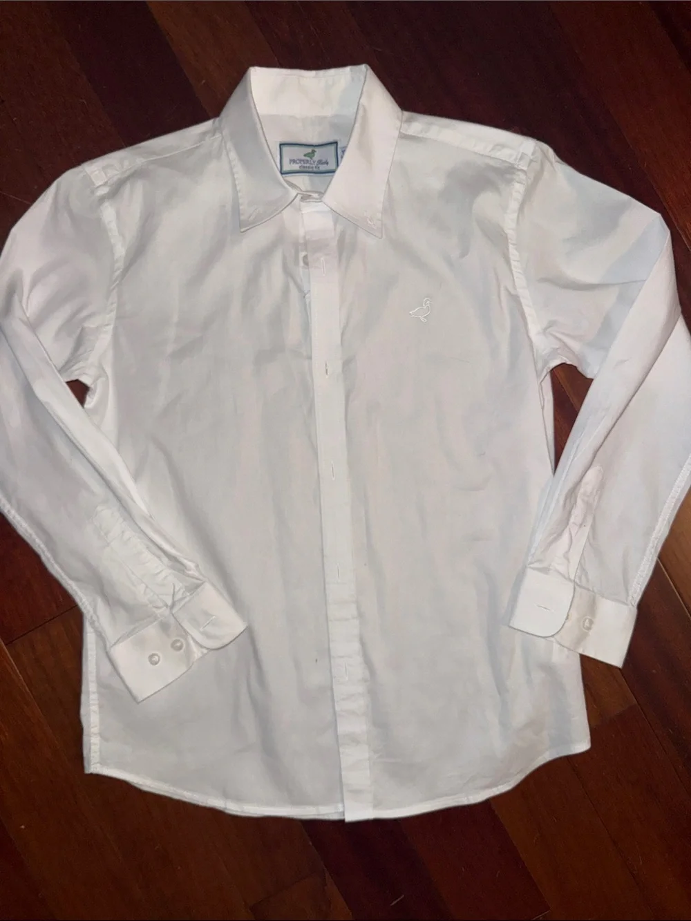 Properly Tied Boys' White Button-Down Dress Shirt - Classic Point Collar